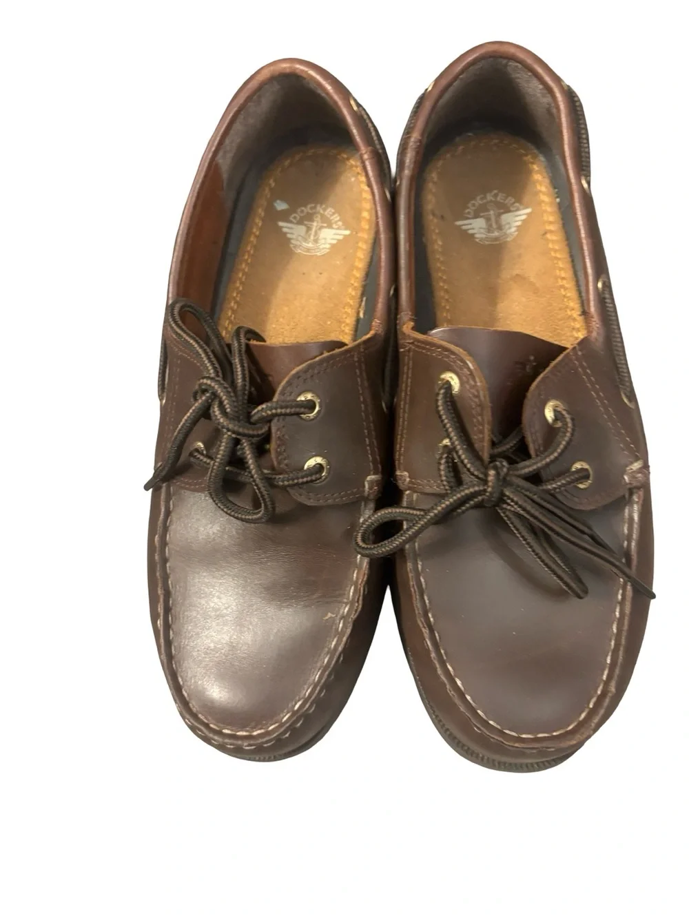 Dockers Vargas Men’s Brown Leather Preppy Nautical Boat Shoes Size 8.5 Wide